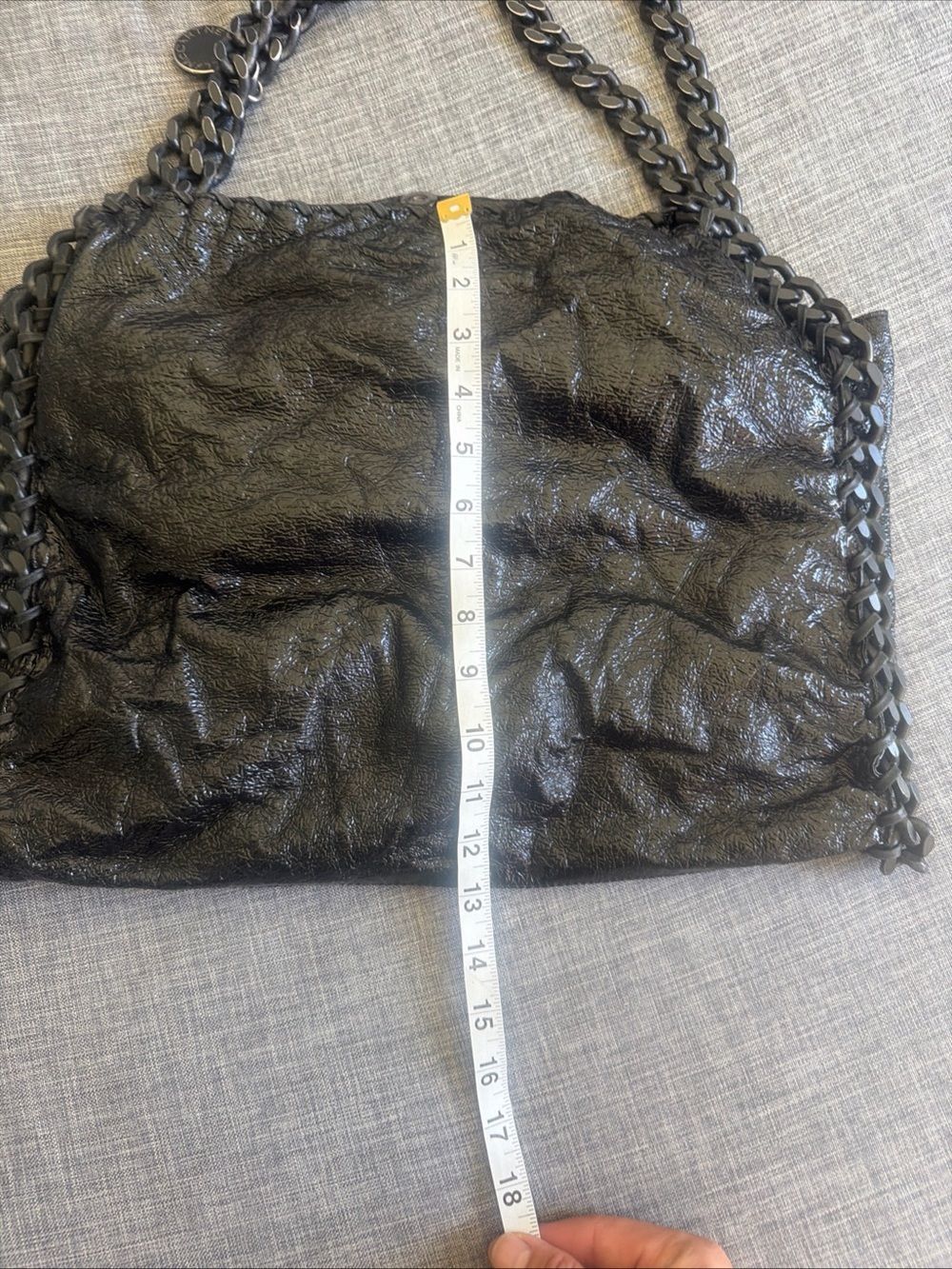 Stella McCartney Black Shiny Chain-Trim Tote - Picture 11 of 11